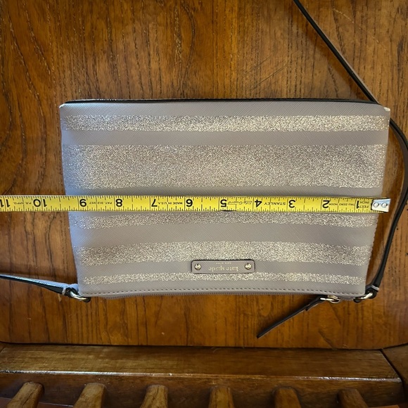 Kate Spade Haven Lane Ramey Crossbody Bag Purple Glitter Stripes - Picture 13 of 14